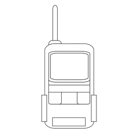 Walkie talkie black and white clipart