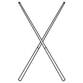 Pool cue black and white clipart
