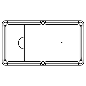 Pool table black and white clipart