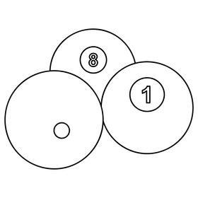 Pool balls black and white clipart