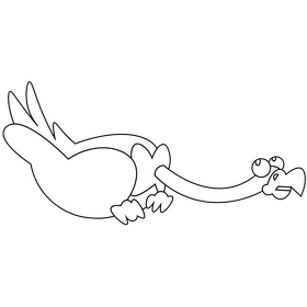 Condor bird cartoon drawing black and white clipart