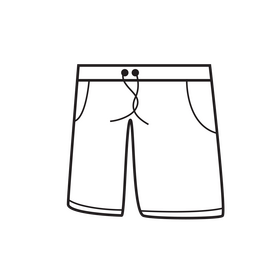 Swimsuit trunk black and white clipart
