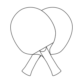 Table tennis rackets black and white clipart