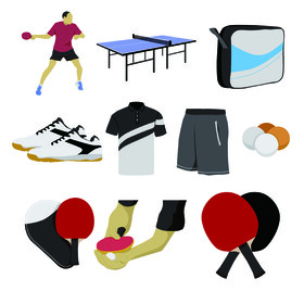 Table tennis set vector