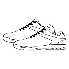 Table tennis shoes black and white clipart