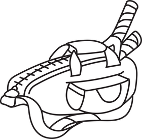 Tennis racket bag black and white clipart