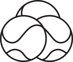 Tennis balls black and white clipart