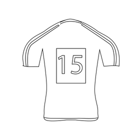 Track and field uniform black and white clipart