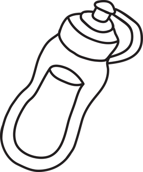Tennis water bottle black and white clipart