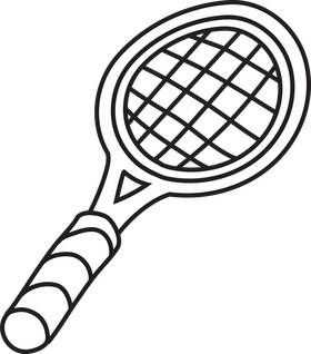 Tennis racket black and white clipart
