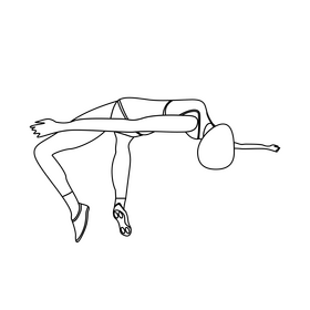 Track and field athlete black and white clipart