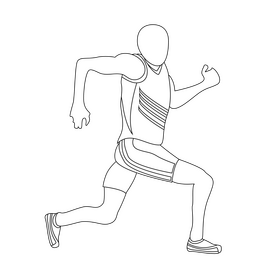 Track and field athlete black and white clipart