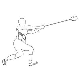 Track and field athlete black and white clipart