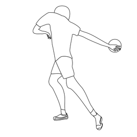 Track and field athlete black and white clipart