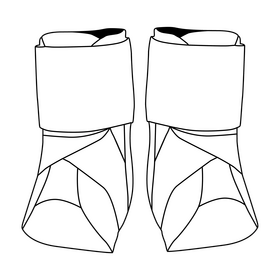 Volleyball knee brace black and white clipart