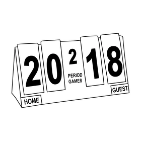 Volleyball scoreboard black and white clipart