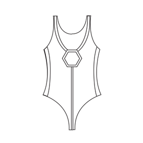 Waterpolo swimsuit black and white clipart