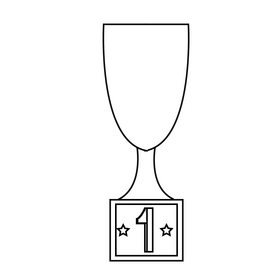 Waterpolo trophy black and white clipart