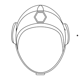 Waterpolo helmet black and white clipart
