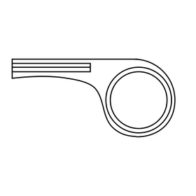 Waterpolo whistle black and white clipart