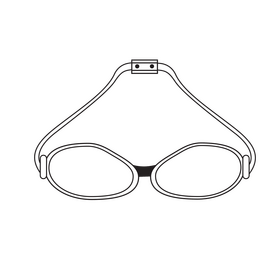 Swimming goggles black and white clipart