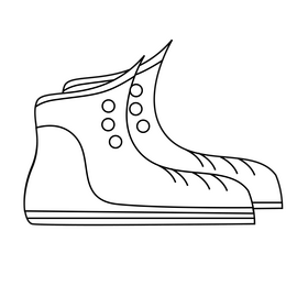 Wrestling shoes black and white clipart