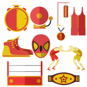 Wrestling set vector