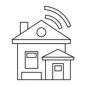Smart Home artificial intelligence black and white clipart