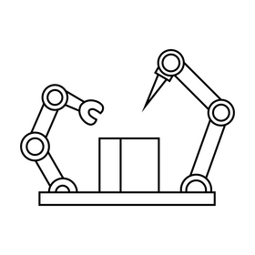 Artificial Intelligence Manufacturing Intelligence technology black and white clipart
