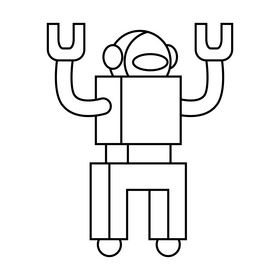 Artificial intelligence robotics black and white clipart