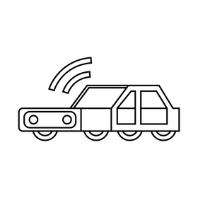 Artificial Intelligence smart car black and white clipart