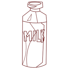 Cow milk black and white clipart