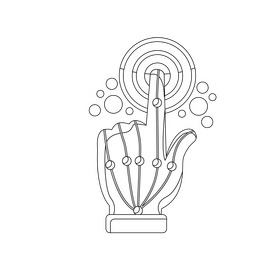 Haptics Interface black and white clipart