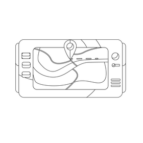 GPS Navigation black and white clipart