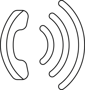 Assistive Technology Volume control telephone black and white clipart