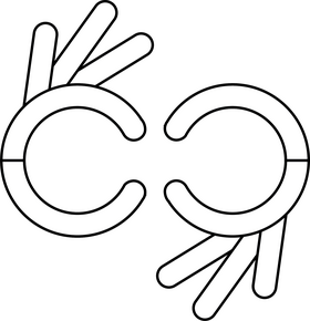 Assistive Technology Sign language interpretation black and white clipart