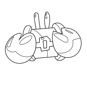 Crab cartoon black and white clipart