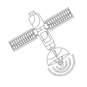Satelite Signal black and white clipart