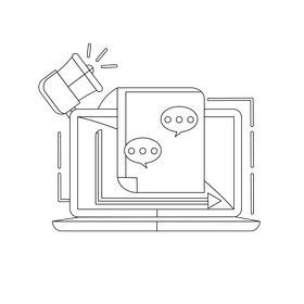 Big Data Internet Marketing black and white clipart