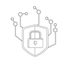 Big Data Security Protected black and white clipart