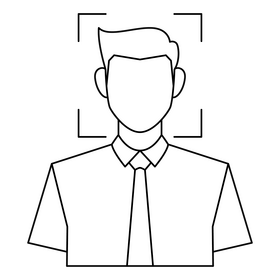 Biometric authentication face recognition black and white clipart