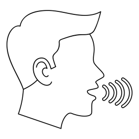 Biometric authentication Voice Recognition black and white clipart