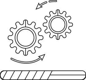 Cognitive Cloud Computing Process black and white clipart