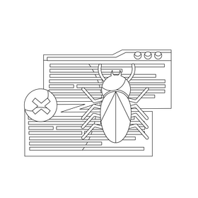 Bug Software black and white clipart