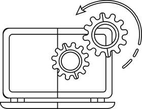 Cognitive Cloud Computing System black and white clipart