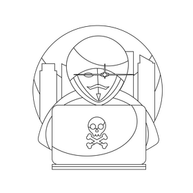 Hacking black and white clipart