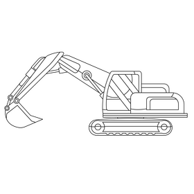 Construction Technology Excavator black and white clipart