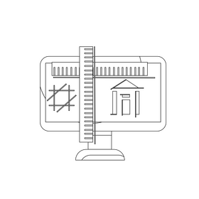 Construction Technology Software black and white clipart