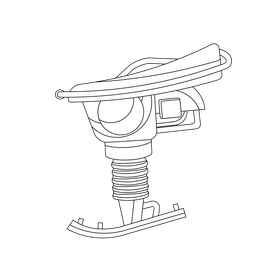 Construction Technology Rammer black and white clipart