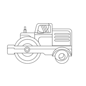 Construction Technology Road Roller black and white clipart
